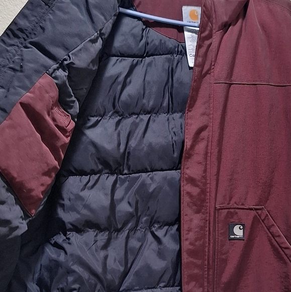 Men's Burgundy Carhartt Puffer Vest - Picture 4 of 5